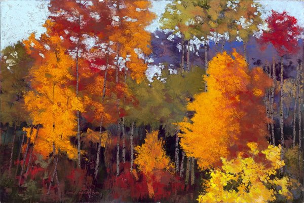 Осенний лес пастелью