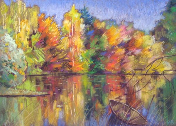 Осенний пейзаж пастелью