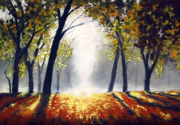 Осенний пейзаж пастелью