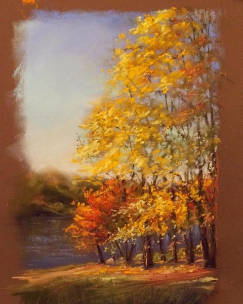 Осеннийпуйзаж пастелью