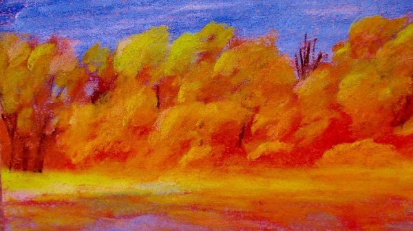 Осенний лес пастелью