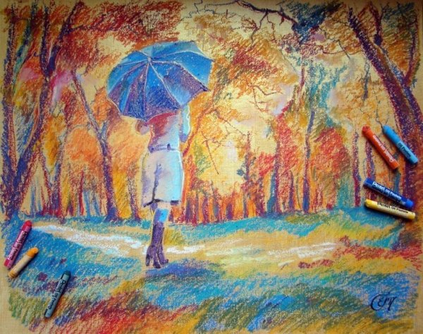 Осень сухой пастелью