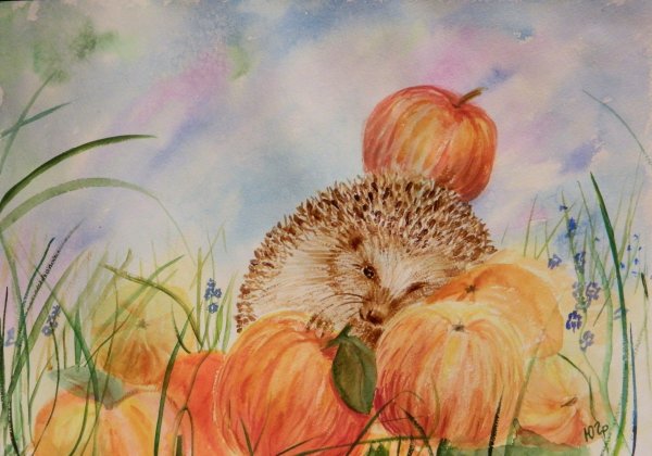 Ежик пастелью