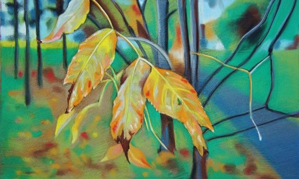 Листья пастелью