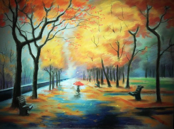 Осеннийпуйзаж пастелью