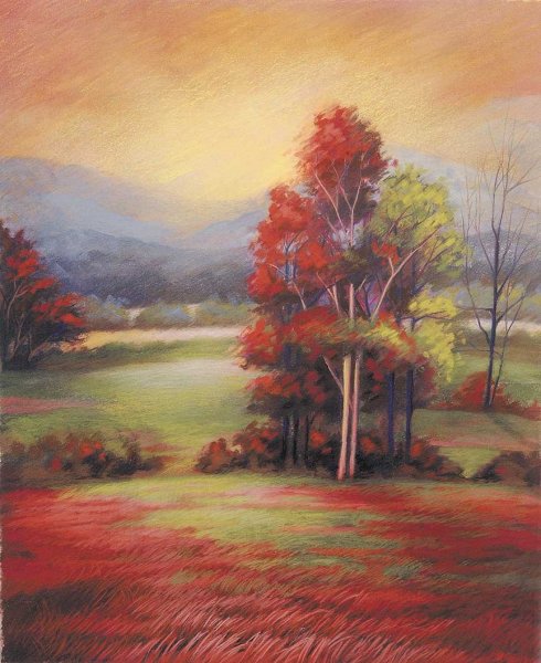 Осенний пейзаж пастелью