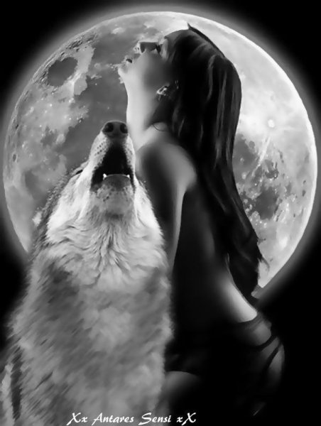 Волчица и девушка