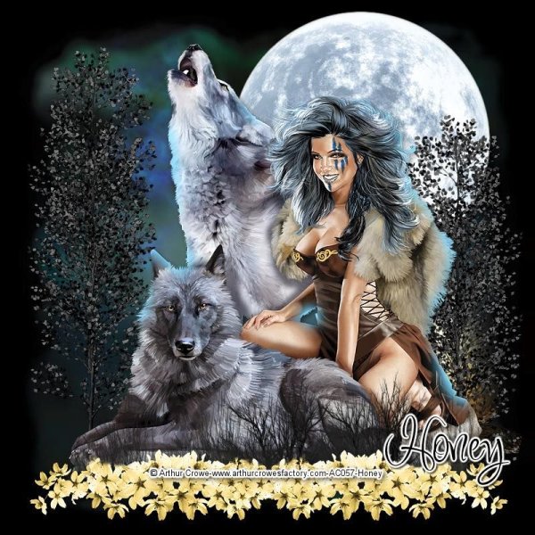 Обои на телефон девушка и волк