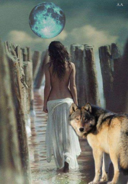 Волк Луна девушка