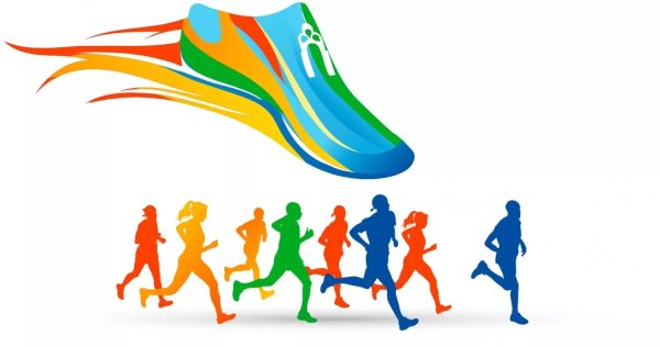 Спортивные соревнования на белом фоне