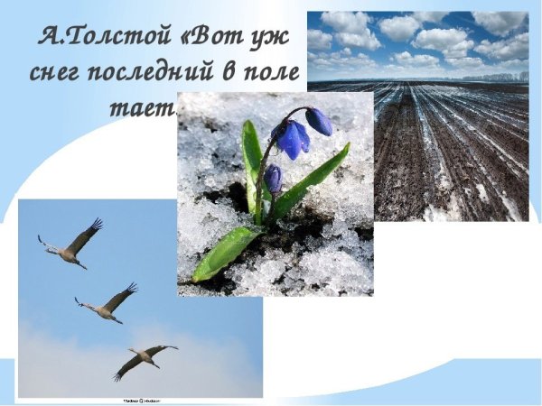 Стихотворение Толстого вот уж снег последний тает