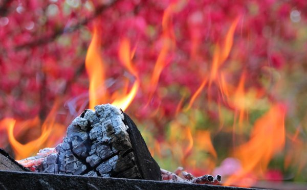 Костер осенью