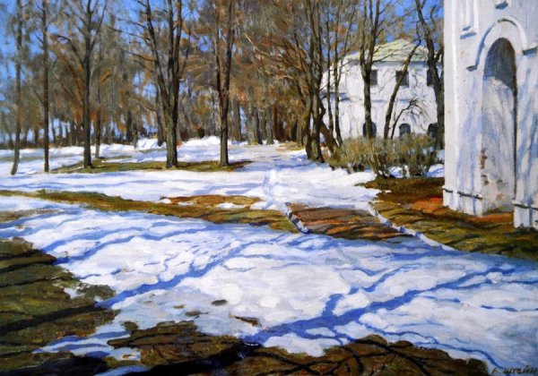Картина Левитана проталины