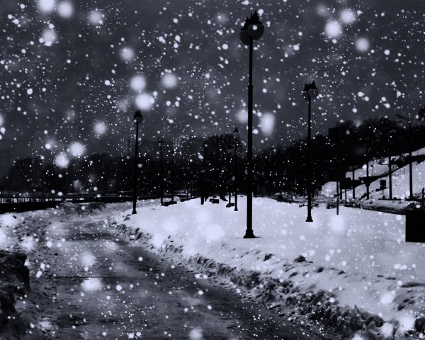 Снегопад в городе