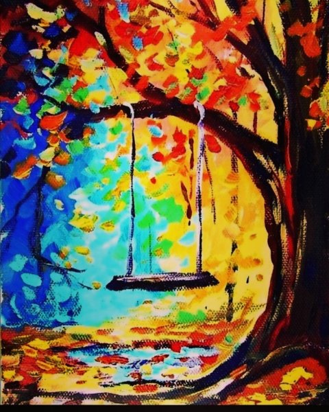 Рисование осеннего пейзажа