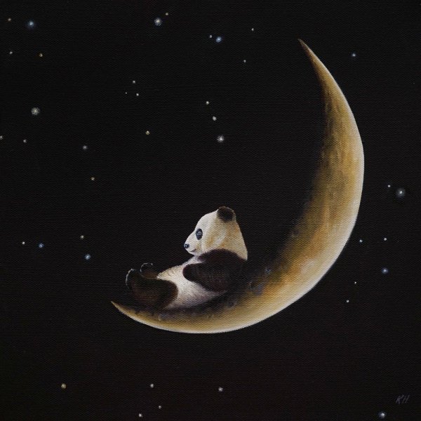 Wallpaper Panda&Moon