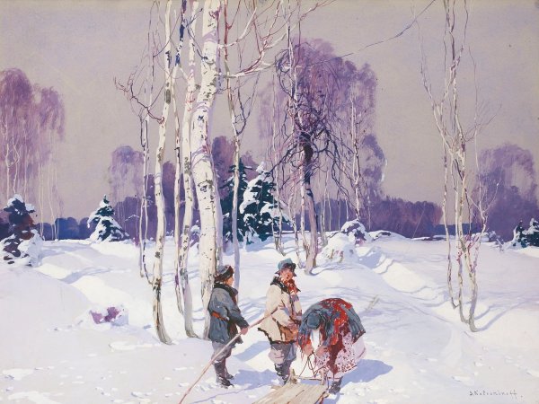 Степан Фёдорович Колесников (1879-1955) зимний пейзаж