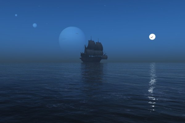 Ночное море корабль