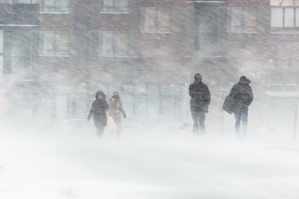 Снежная буря в городе