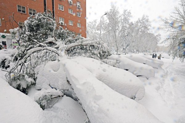 Мощный снегопад