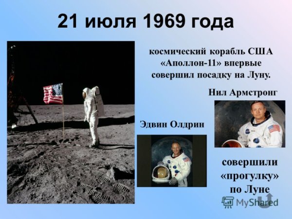 Нил Армстронг и Эдвин Олдрин на Луне