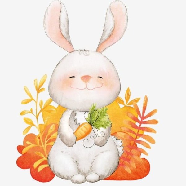 Милый зайчик с морковкой
