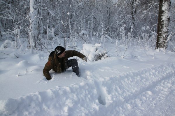 По пояс в снегу