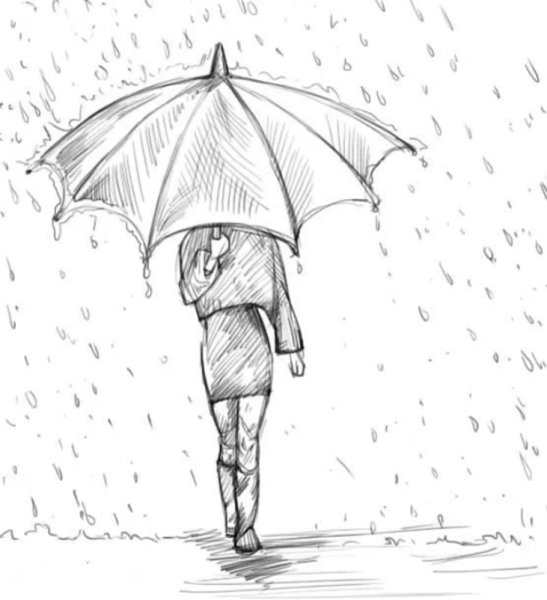 Рисунок осень карандашом