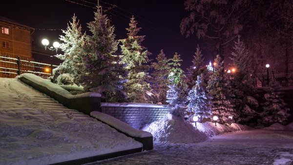 Зимний вечер в городе