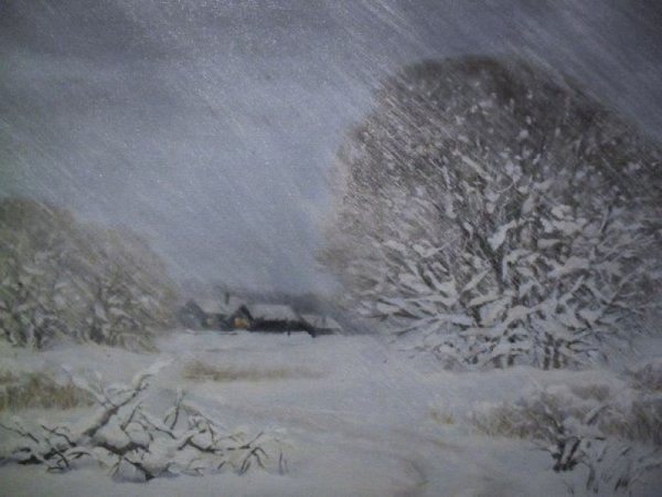 Зимняя буря живопись