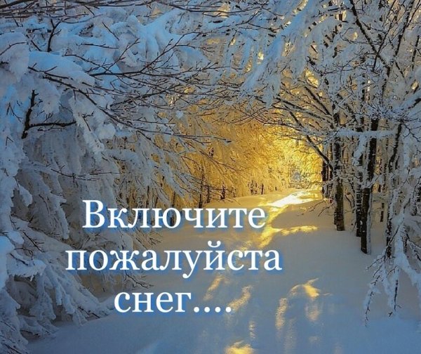 Включите пожалуйста снег