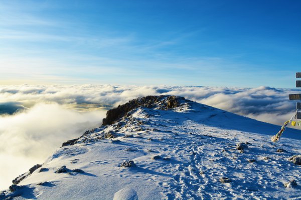 Снежные горы с высоты