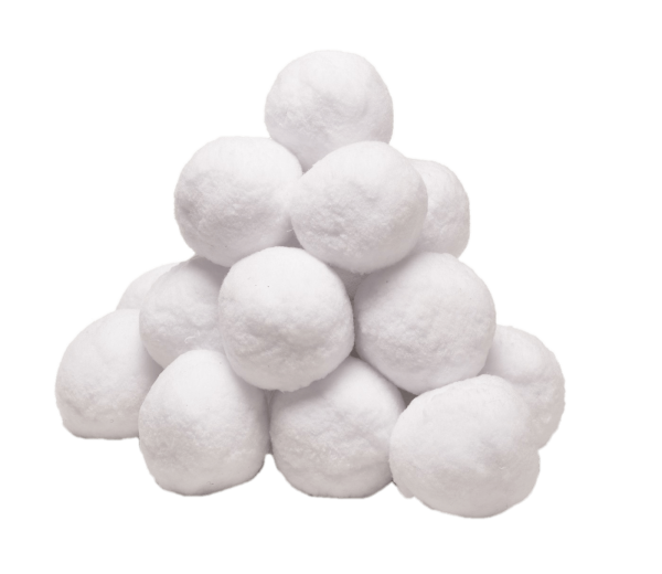 Комок снега на прозрачном фоне