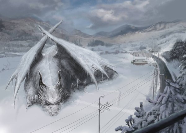 Дракон в снегу