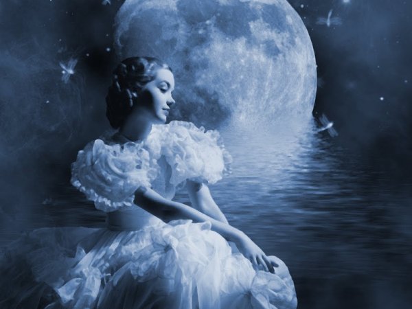 Девушка в лунном свете