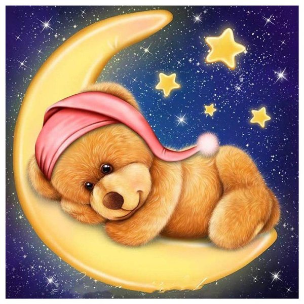 Мишка спит на Луне