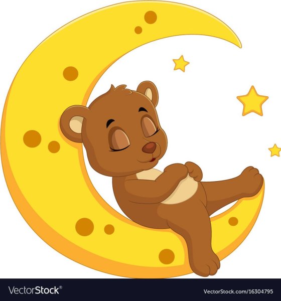 Мишка спит на Луне