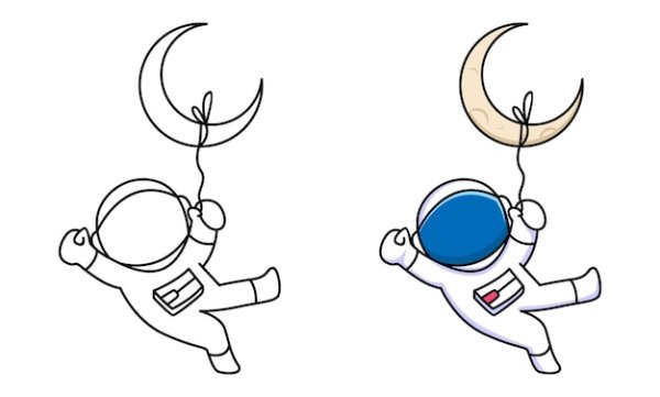 Картинки для раскрашивания космонавт