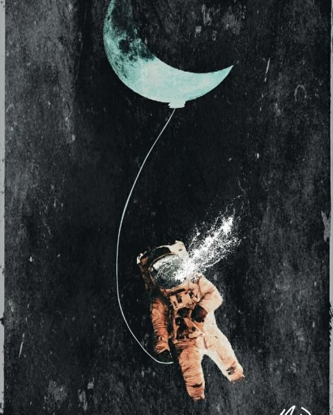 Космонавт на Луне арт