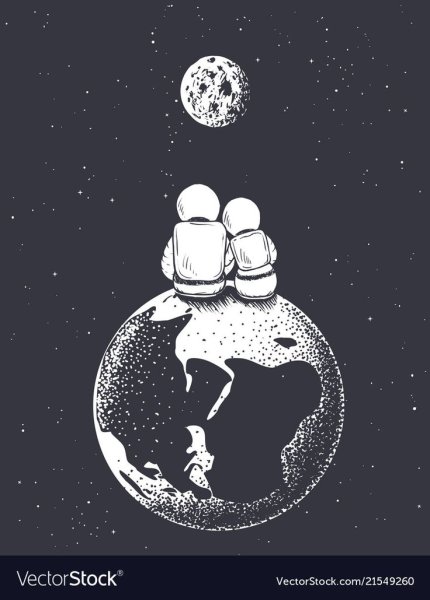 Космонавт на Луне эскиз