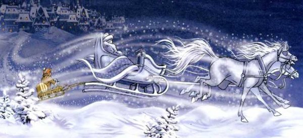 Снежная Королева Кай и сани