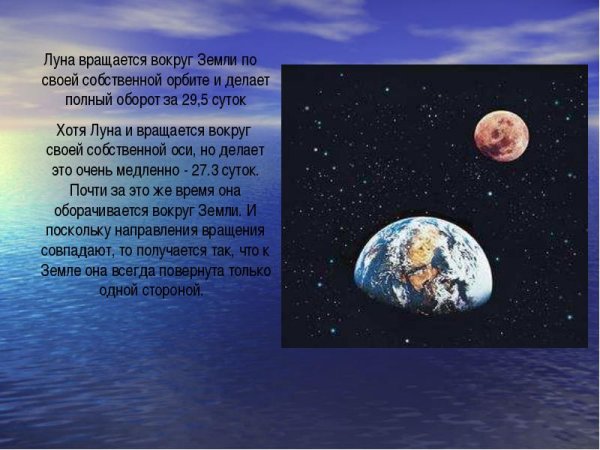Вращение Луны вокруг земли