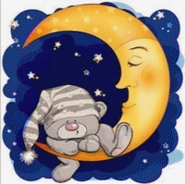 Сонный мишка на Луне