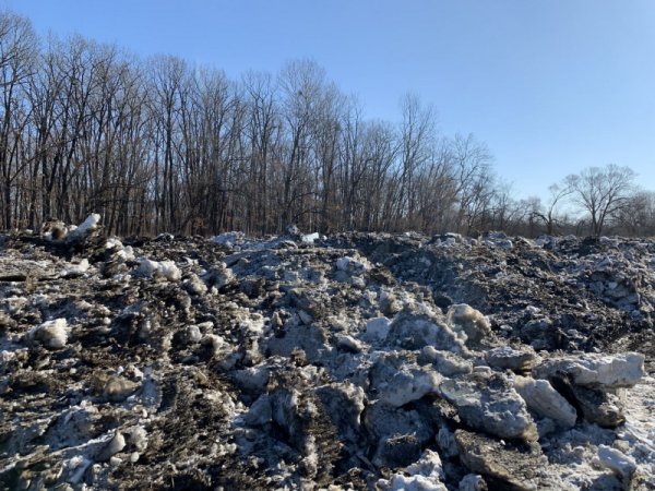 Грязный снег весной