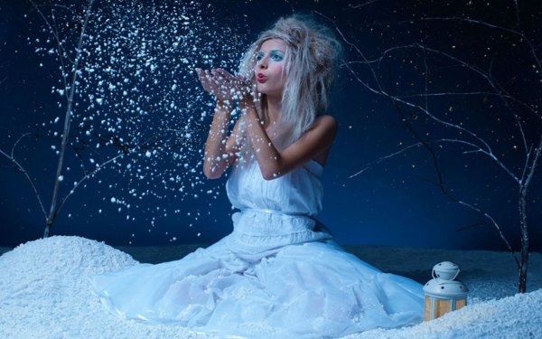 Девушка зима волшебство