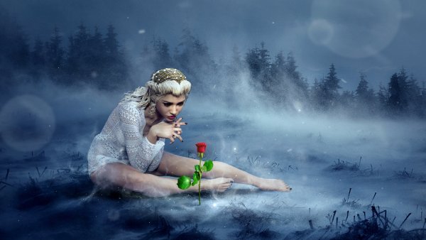 Девушка в снегу фэнтези