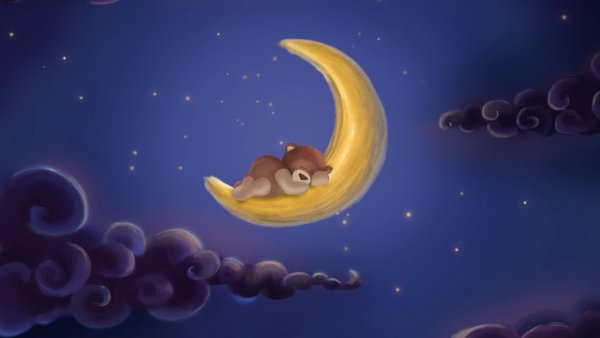 Луна детская иллюстрация