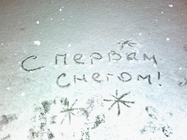Открытка выпал первый снег
