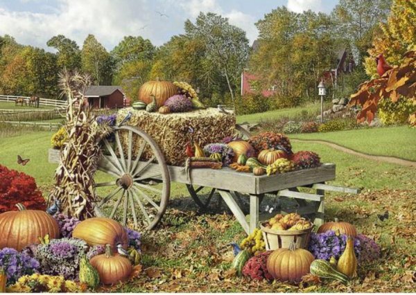 Телега с урожаем