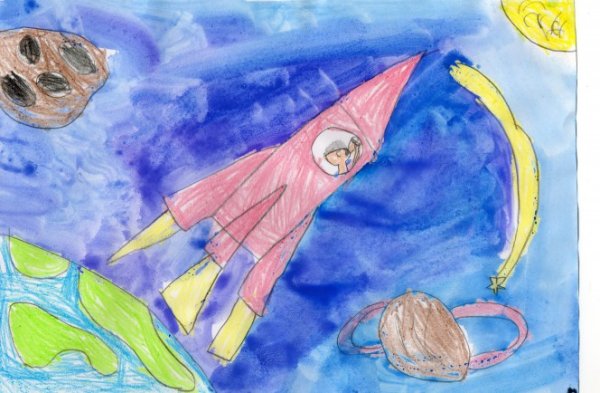 Рисование полет на луну